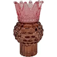 Mansion Atmosphere Kandelaar met kroon rood 8x13,8cm