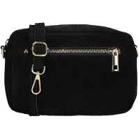 Charm London Suède Schoudertasje Camerabag Elisa Zwart