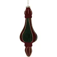 Clayre & Eef Kerstbal Overig Ø 6x17 cm Rood Groen Glas Kerstballen