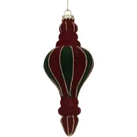 Clayre & Eef Kerstbal Overig Ø 6x15 cm Rood Groen Glas Kerstballen