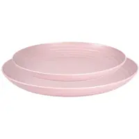 PlasticForte camping borden set - roze - kunststof - 2 soorten - 12x stuks - onbreekbaar servies - platte bordjes