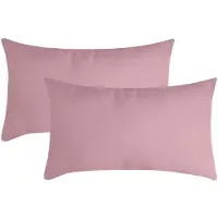 Stof Textile sierkussen Nelson - 2x - roze - 30 x 50 cm - bank kussens - zitkussens - binnen/buiten - polyester