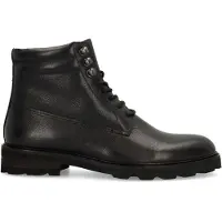 Manfield Zwarte leren veterboots | Maat 45