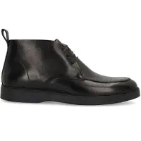 Manfield Zwarte leren veterschoenen | Maat 47
