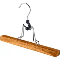 Kadax Broekhanger van hout, kledinghanger voor kleding, broeken, rokken, broekspanners, rokhanger, 360° draaibare haak van metaal, antislip, klembeugel, ruimtebesparend (1)