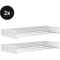 Vitapur Wasrek 2 stuks - Droogrek inklapbaar - Droogrekken - Wasrek hangend - Wasdroogrek - Droogrek inklapbaar - 80 x 40 cm - 4 meter drooglengte - Wit - 2 stuks