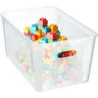 Kadax Rechthoekige opbergdoos met deksel, opbergcontainer, stapelcontainer, plastic doos, kunststof doos, ruimtebesparende opbergdoos (17 l, transparant)