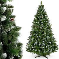 Kadax Kunstkerstboom, 180 cm, Made in EU, realistische kerstboom van pvc-folie, natuurgetrouwe kerstboom, kunstdennenboom met stevige plastic standaard, kunstdennen, Pia, 180 cm