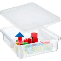 Kadax Rechthoekige opbergdoos met deksel, opbergcontainer, stapelcontainer, plastic doos, kunststof doos, ruimtebesparende opbergdoos (10 l, transparant)