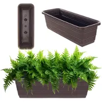 Kadax Bloembak, balkonpot van kunststof, weerbestendige plantenbak, bloempot, leuningbak voor het kweken van bloemen, kruiden en planten (mokka, 50 cm)