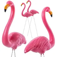 Kadax Lodeve flamingo beeldje 83 x 36 cm roze 2 st.