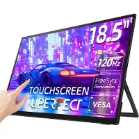 Uperfect Portable Monitor E06 18.5" FHD 120Hz Touchscreen Draagbaar Monitor with 10-Point Touch & USB-C for Gaming/Design for Laptop/Switch/MacBook VESA Mount