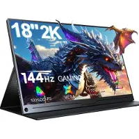 Uperfect Portable Monitor J02 18.0" 2560*1600 HDMI:120Hz TYPE-C:144HZ draagbaar monitor IPS 100% DCI-P3 draagbaar scherm with Dual USB-C/VESA Mount,for Laptop/Switch/MacBook (VESA Mount )