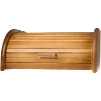 Kadax Ruime broodtrommel van hoogwaardig hout, broodtrommel met roldeksel voor langer verse, brooddoos met voorklep, eco, broodtrommel, broodopslag (beige)