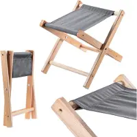 Kadax Klapkruk, 40 x 31 x 31 cm, kruk van hout, klapstoel tot 100 kg draagbelasting, vouwstoel voor tuin, balkon, terras en camping, kruk (grijs)