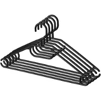 Kadax Kleerhangers van kunststof, 5 stuks, 360° draaibare haak, ingekerfde schouders, broekstang, ruimtebesparende, antislip, garderobehanger voor overhemd, broeken, rok, jashanger (zwart)