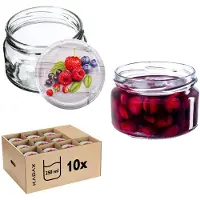 Kadax Denia Weckpotten 250ml 10st 82mm + Deksel "Blauwe Bessen"