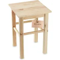 Kadax Houten kruk, voetenbank van natuurlijk ongelakt grenenhout, voetensteun in 3 verschillende modellen, barstoel, opstapkruk, kruk, kruk, houten kruk (vierkant)