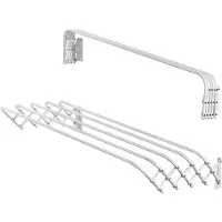 Kadax Opklapbaar wasrek voor wasruimte, ruimtebesparende wasdroger van metaal, uittrekbare accordeonwand, kleerhanger voor binnenshuis (100 cm)