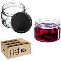 Kadax Denia Weckpotten 250ml 10st 82mm + Deksel "Zwart Mat"