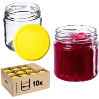 Kadax Lerma Weckpotten 200ml 10st 66mm + Deksels "Geel"