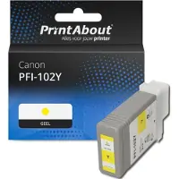 PrintAbout Huismerk Canon PFI-102Y Inktcartridge Geel