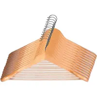 Kadax Kleerhangers van hout, voor kleding, overhemd, pak, broek, rok, 360° draaibare haak van metaal, garderobehanger met antislip brug, kostuumhanger, jashanger (12)