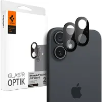 Spigen Optik iPhone 16 / iPhone 16 Plus Camera Beschermer 2 Pack Zwart