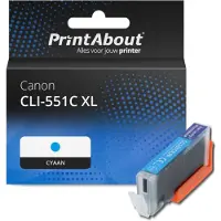 PrintAbout Huismerk Canon CLI-551C XL Inktcartridge Cyaan Hoge capaciteit
