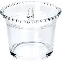Kadax Suikerpot, suikerschaal van glas, kruidenpot met ergonomisch deksel, transparante glazen container voor suiker, kruidenpot met versterkte bodem, suikerkom met handvat (rond, met ballen)