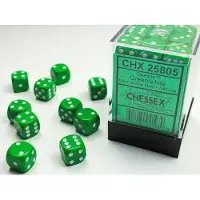 Chessex Opaque Groen/wit D6 12mm Dobbelsteen Set (36 stuks)