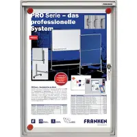 Franken Magnetische afsluitbaar vitrinekast FSA1 wandmontage aluminium frame Scharnierdeur voor 1xA4, 280 x 370 mm Wit