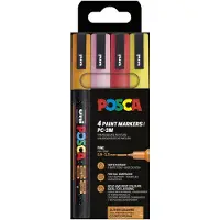Posca PC-3ML acrylmarkerset glitterkleuren (0,9 - 1,3 mm rond) 4 stuks