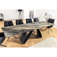 Invicta Uitschuifbare eettafel INFINITY 180-260cm taupe keramiek marmer zwart metaal - 45181