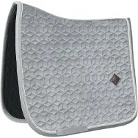 Kentucky Horsewear Horsewear - Zadeldek Basic Velvet - Grijs - Zadeldek Dressuur