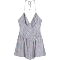 Bershka Jumpsuit beige / lichtblauw / donkerlila / oudroze