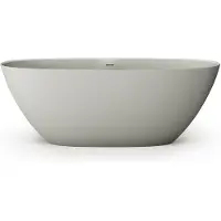 ZEZA Element Vrijstaand Bad - 175x76x60cm - solid surface - mat licht grijs SW1208809