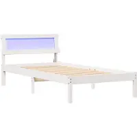 vidaXL Bedframe met hoofdeinde Wit 100 x 200 cm Massief grenenhout