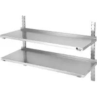 Zorro Wandshap ZWB 100/30 RVS Wandbord - 100x30x70 cm - met 2 verstelbaare borden - Horeca