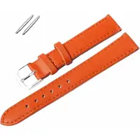 Charme Bijoux Horlogebandje- Leer- 12 mm- Oranje -
