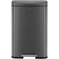 EKO - Madison Pedaalemmer 50 liter - Stainless Steel Plastic - zwart - Prullenbak