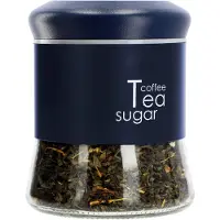 Kadax containers voor koffie, thee, suiker, 750 ml, glas met deksel, keuken, marineblauw