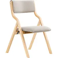 SoBuy Bureaustoel met Gestoffeerd Zitkussen, Eetkamerstoel, Klapstoel, Lichtgrijs, 49x80x54cm, FST40-HG - voor Eetkamer, Keuken, Woonkamer of Thuiswerkplek