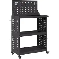 vidaXL Gereedschapswagen Zwart 65 x 35 x 111 cm Koudgewalst staal