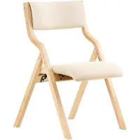 SoBuy Bureaustoel met Gestoffeerd Zitkussen, Eetkamerstoel, Klapstoel, Wit, 48x80x54cm, FST40-W - voor Eetkamer, Keuken, Woonkamer of Thuiswerkplek