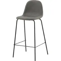 Svea - Selo barkruk 77 cm - lederlook - grijs
