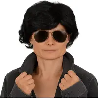 Partyproduct Zwarte Verkleedpruik met Kort Haar – Feestpruik voor Carnaval & Themafeesten