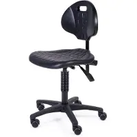 Mtm werkstoel DONAR 160-N - hygiënische pur zitting en rugleuning - kunststof kruisvoet - wielen - 44/60 cm