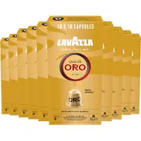 Lavazza Qualità Oro Koffiecups - 100 Nespresso Cups - 100% Arabica Koffie - Intensiteit: 8/13 - 10 x 10 Aluminium Capsules
