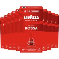 Lavazza Qualità Rossa Koffiecups - 100 Nespresso Cups - 100% Arabica Koffie - Intensiteit: 10/13 - 10 x 10 Aluminium Capsules